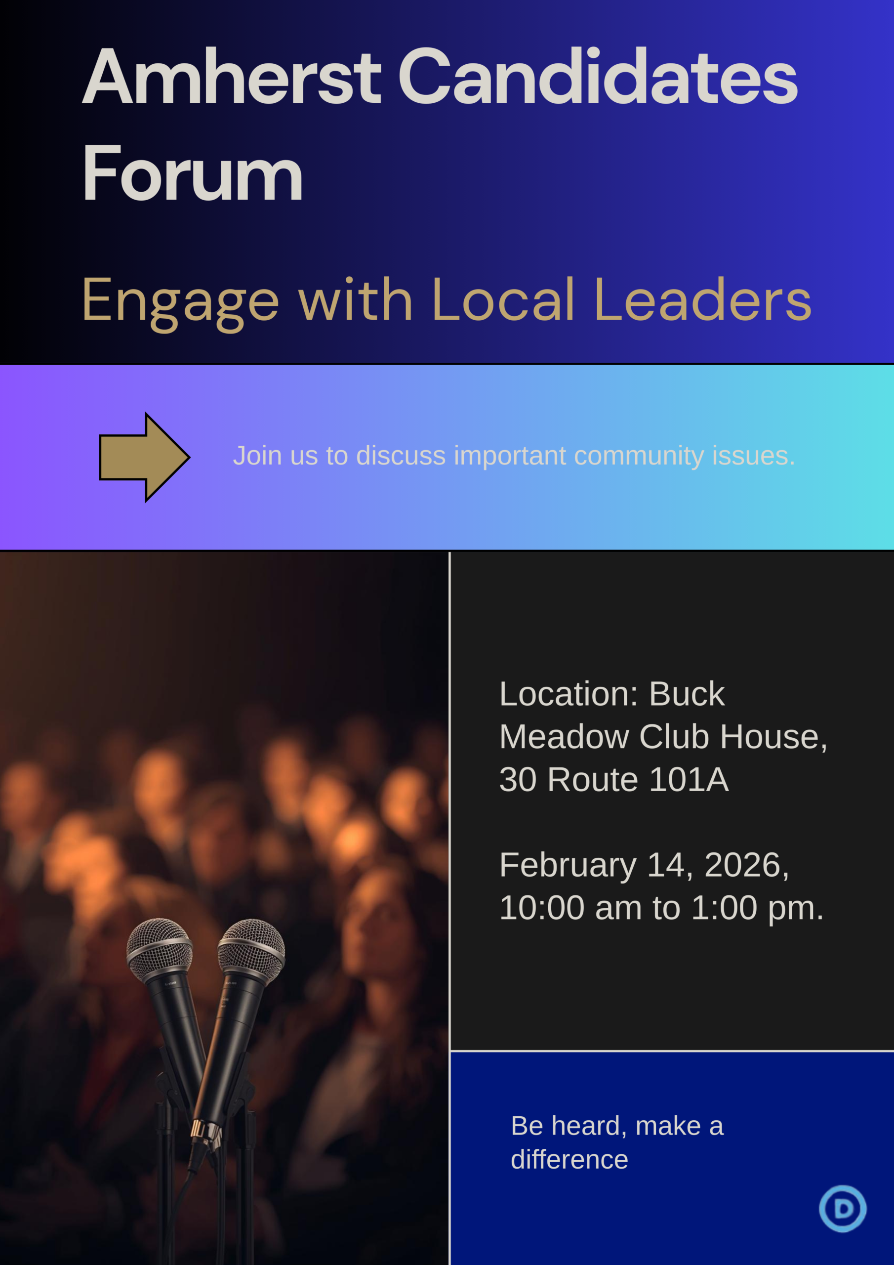 Amherst Candidates Forum flyer